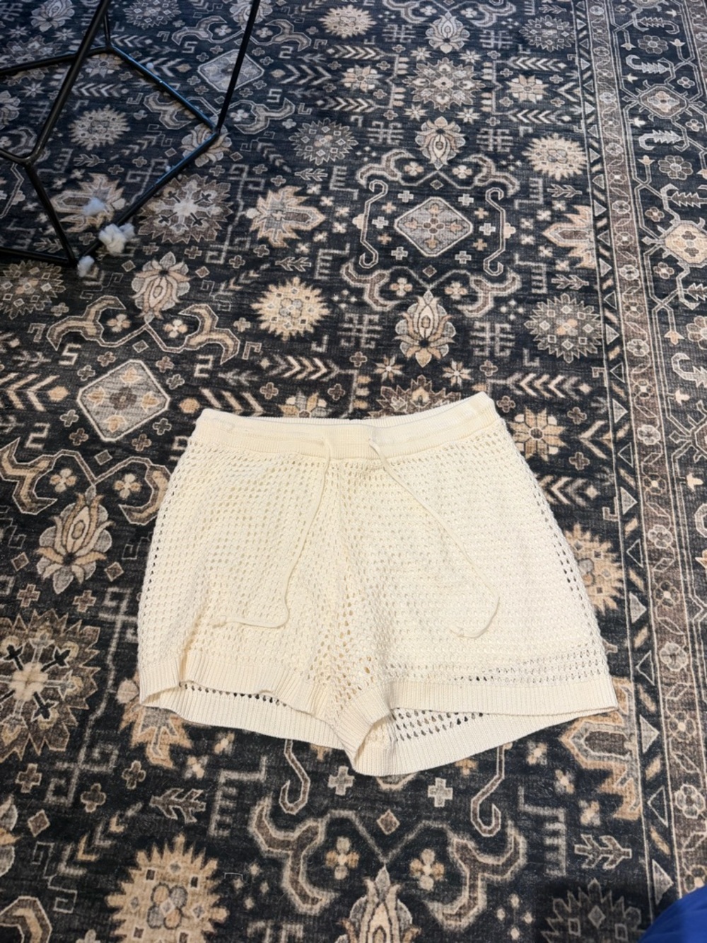 Pickletini Cream Knit Drawstring Shorts - Picture 2 of 3